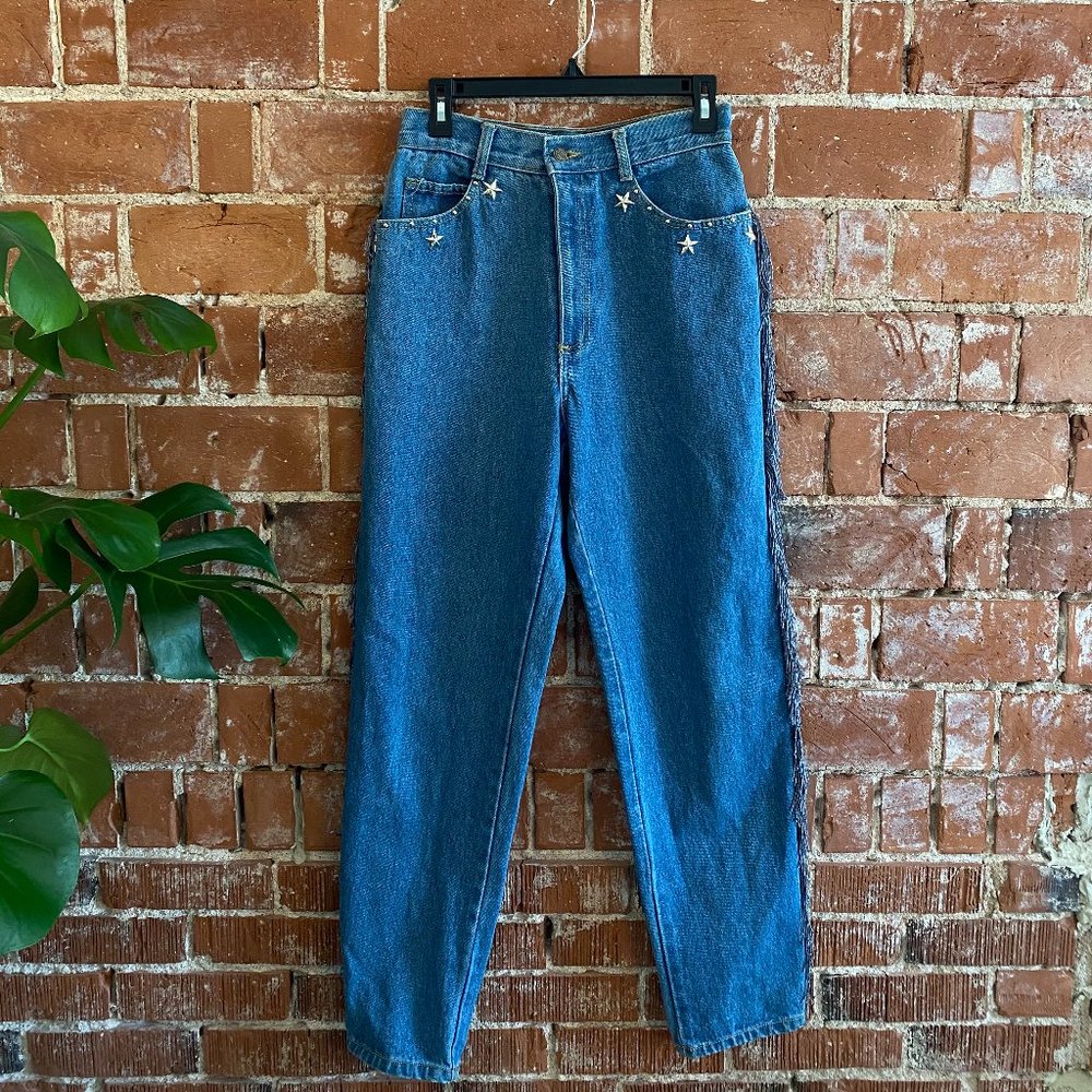 Vintage Cowgirl Fringe Pants with Stars